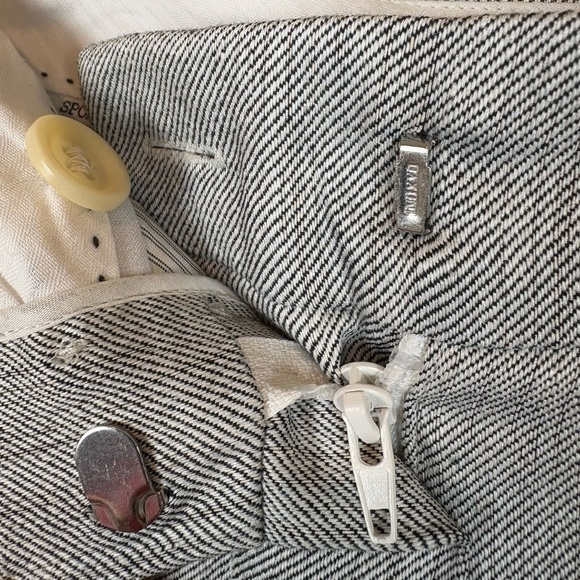 MaxMara SportMax Gray/Black Stretch Linen/Cotton Bermuda Capri Shorts - Picture 3 of 11